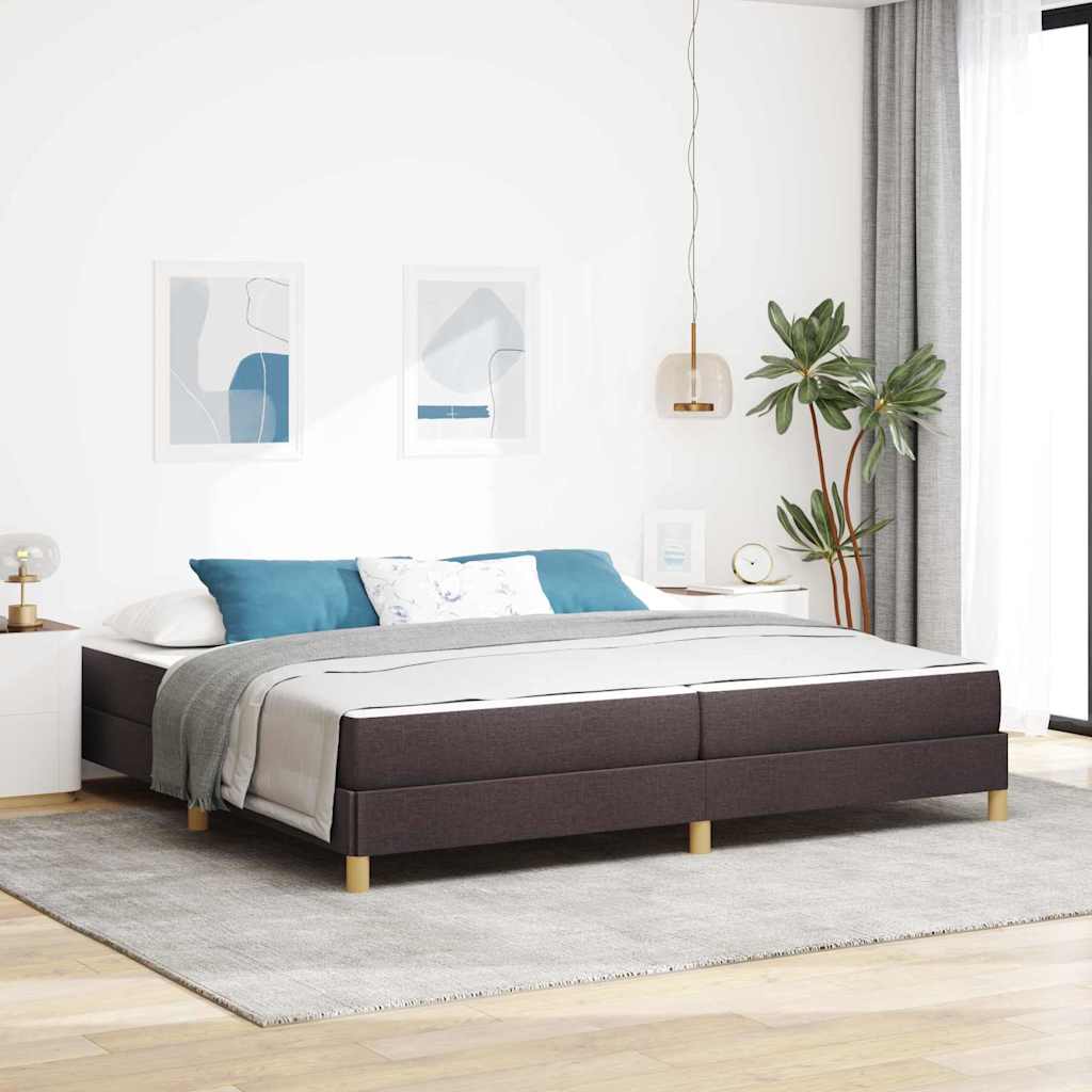 vidaXL Cama tipo Box Spring Marrón Oscuro 200 x 200 cm tela