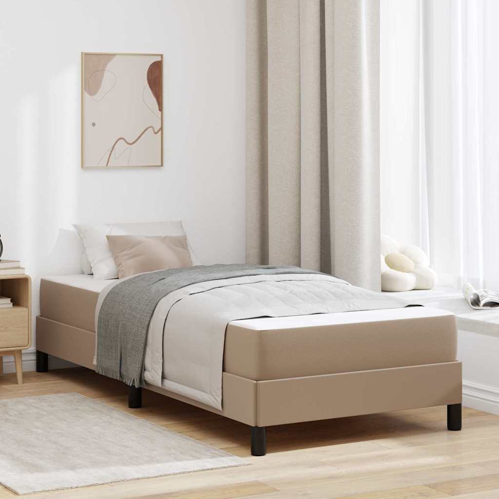 vidaXL Estructura de cama con colchón Capuchino 90 x 200 cm tela