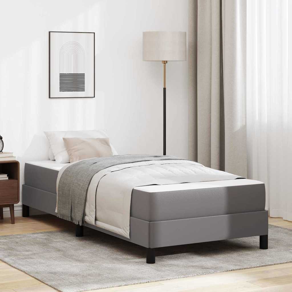 vidaXL Estructura de cama con colchón Gris 100 x 200 cm tela