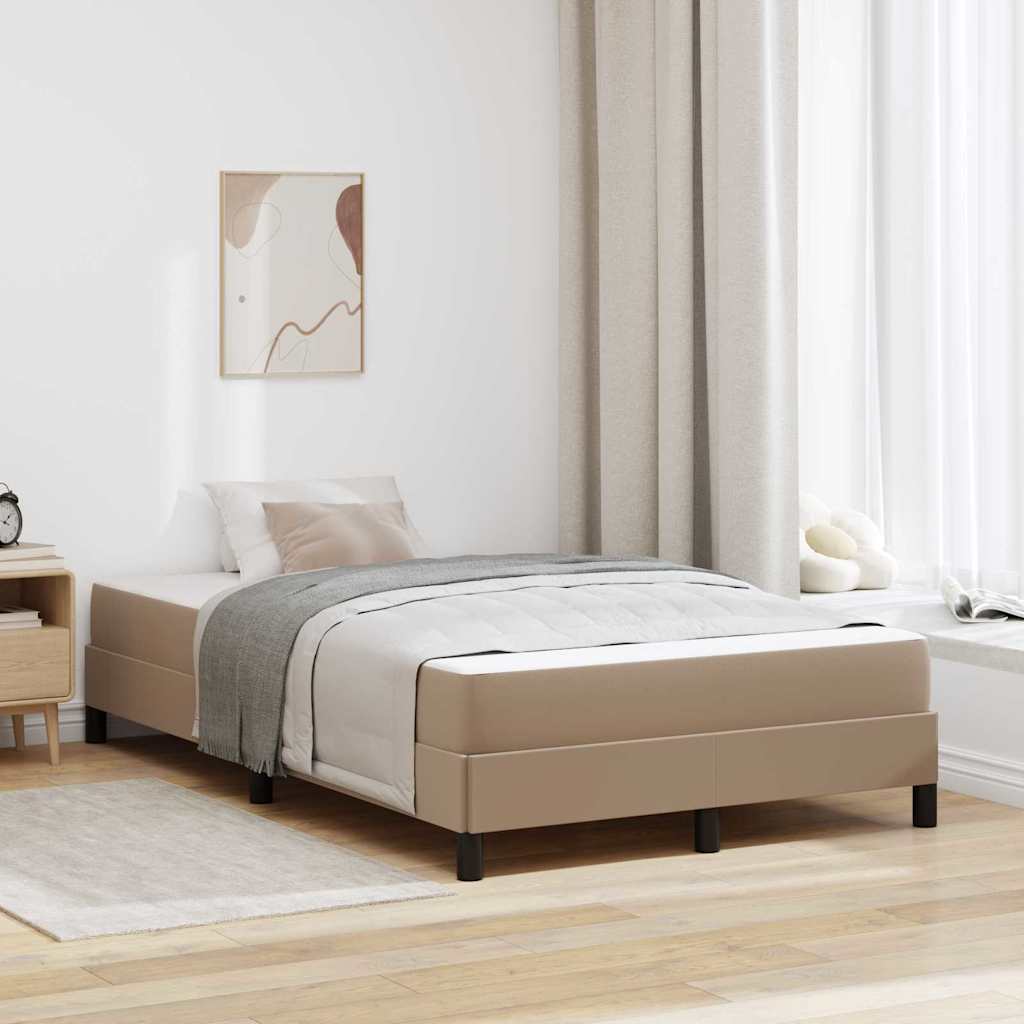 vidaXL Estructura de cama con colchón Capuchino 120 x 190 cm tela