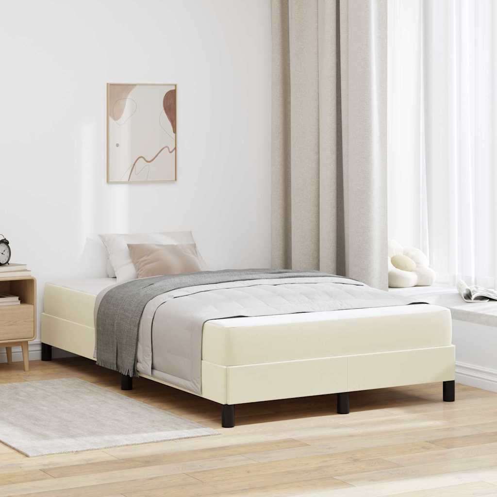 vidaXL Estructura de cama con colchón Crema 120 x 200 cm tela