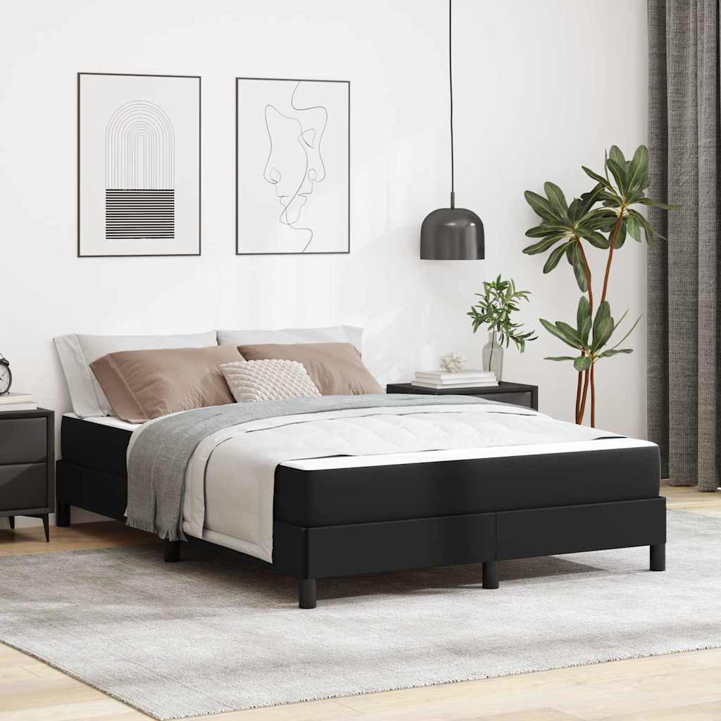 vidaXL Estructura de cama con colchón Negro 140 x 190 cm tela