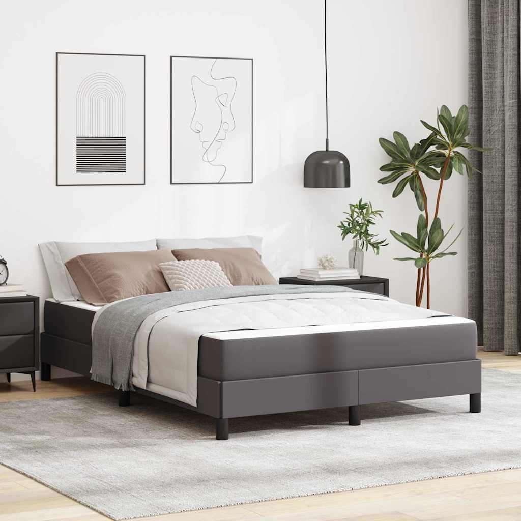 vidaXL Estructura de cama con colchón Gris 140 x 200 cm tela