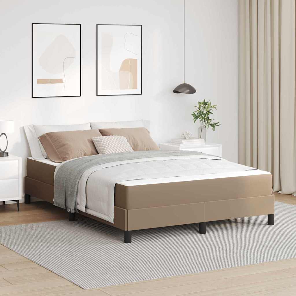 vidaXL Estructura de cama con colchón Capuchino 160 x 200 cm tela
