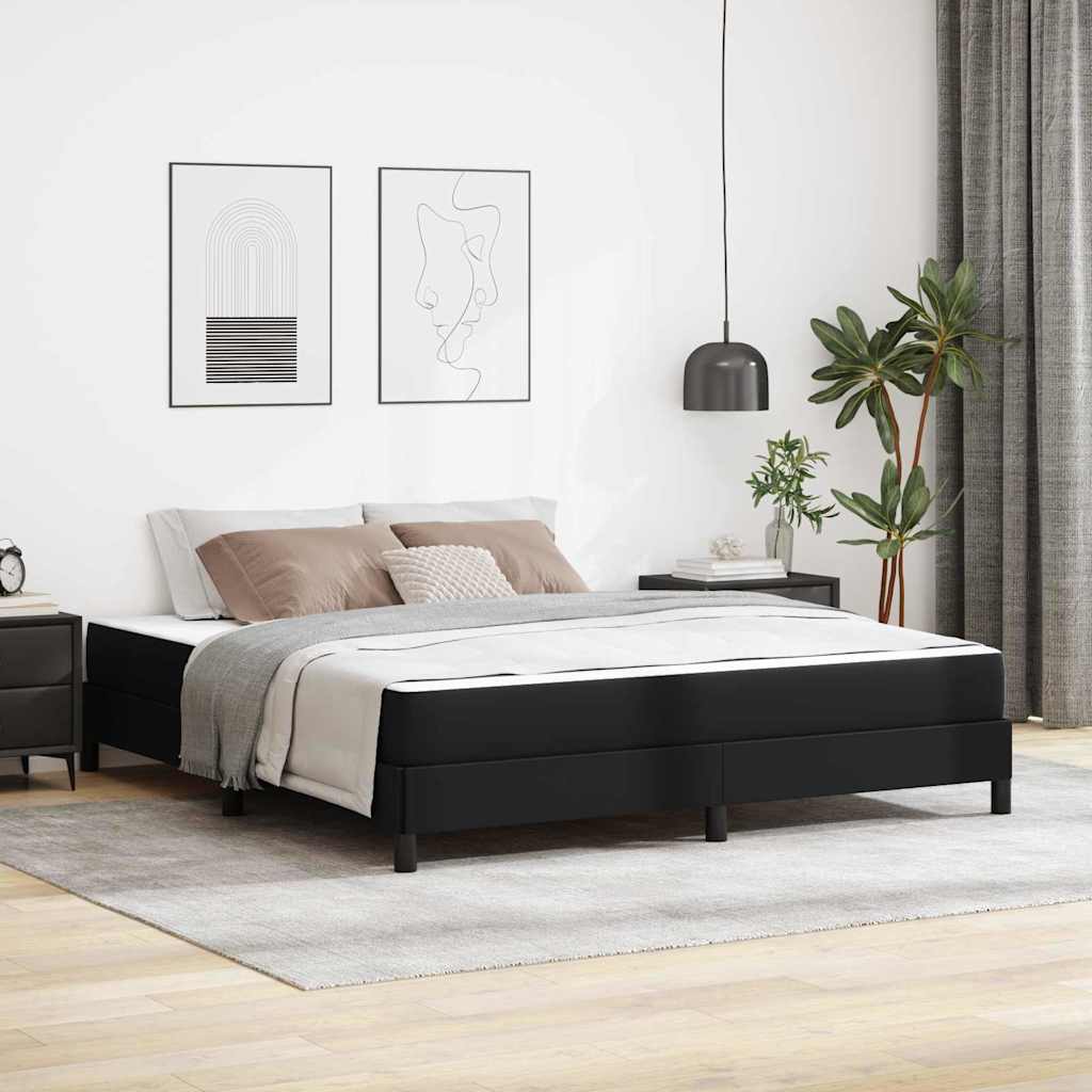 vidaXL Estructura de cama con colchón Negro 180 x 200 cm tela