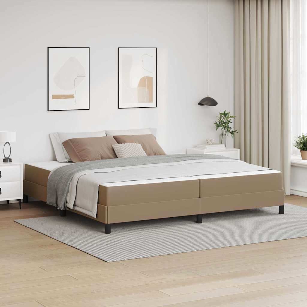 vidaXL Estructura de cama con colchón Capuchino 200 x 200 cm tela