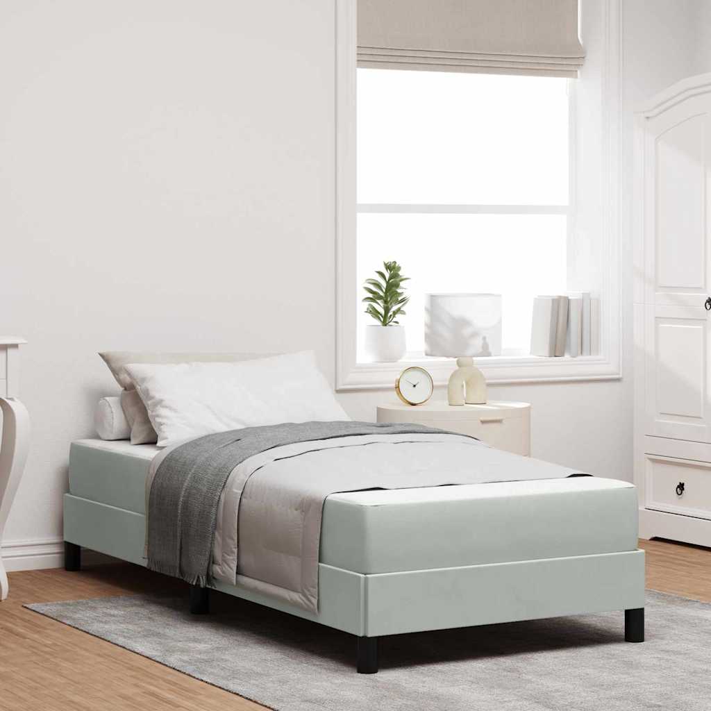 vidaXL Cama tipo Box Spring con colchón Gris Claro 90 x 190 cm tela