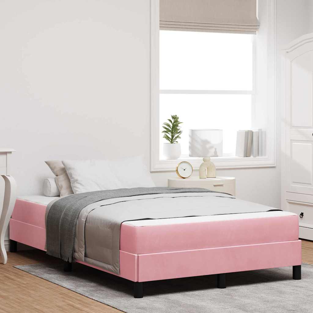 vidaXL Cama tipo Box Spring con colchón Rosa 120 x 200 cm tela