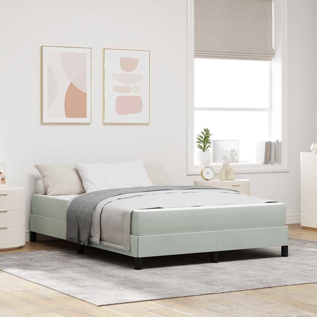 vidaXL Cama tipo Box Spring con colchón Gris Claro 140 x 200 cm tela