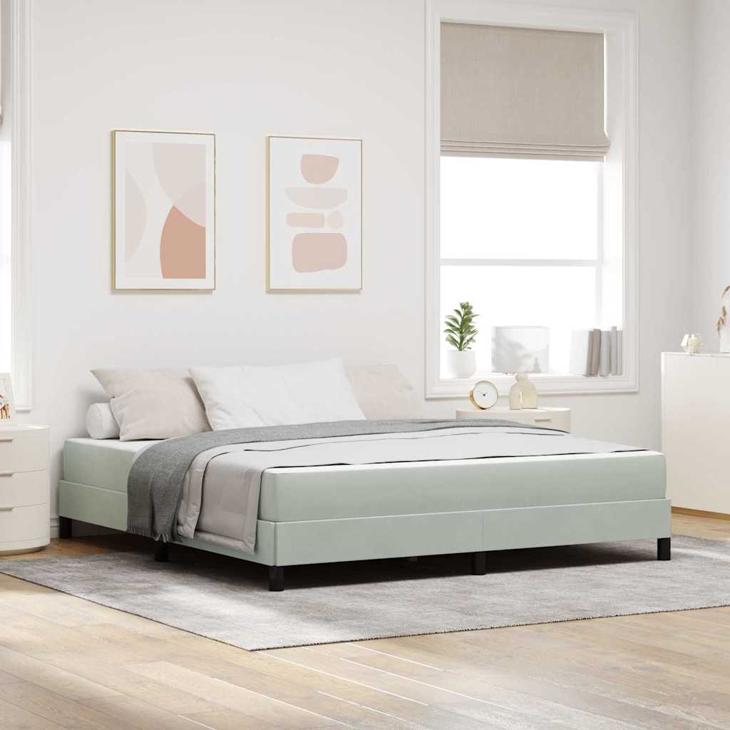 vidaXL Cama tipo Box Spring con colchón Gris Claro 180 x 200 cm tela