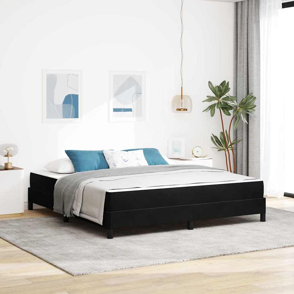 vidaXL Cama tipo Box Spring con colchón Negro 180 x 200 cm tela