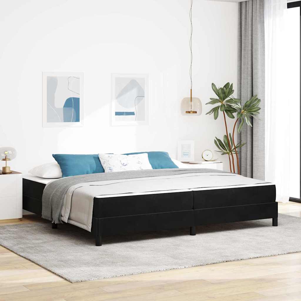 vidaXL Cama tipo Box Spring con colchón Negro 200 x 200 cm tela