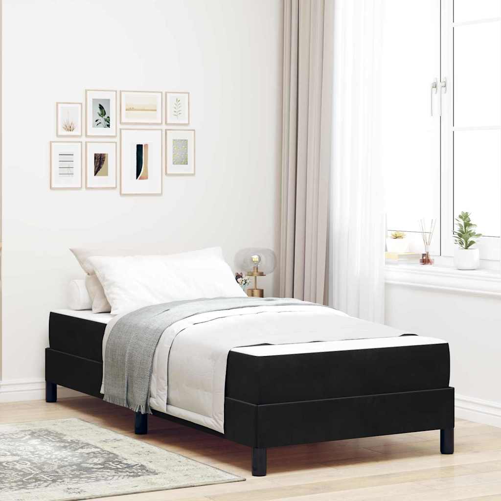 vidaXL Cama tipo Box Spring con colchón Negro 100 x 210 cm tela
