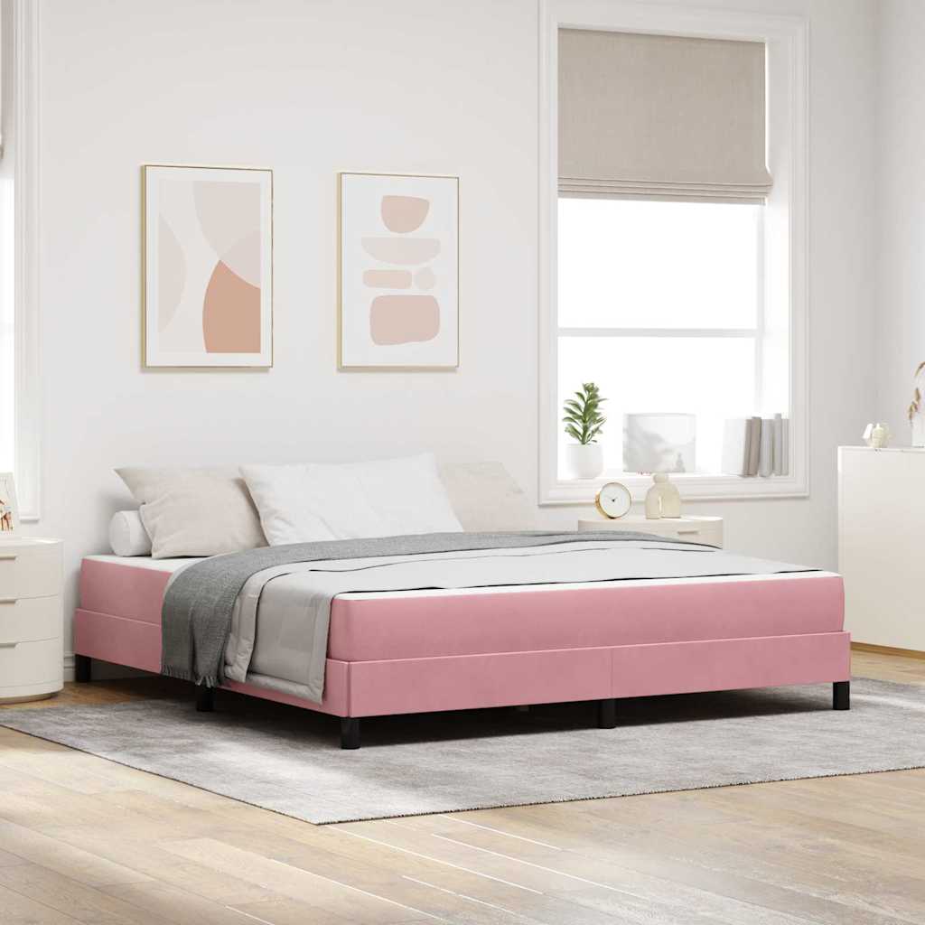 vidaXL Cama tipo Box Spring con colchón Rosa 180 x 210 cm tela