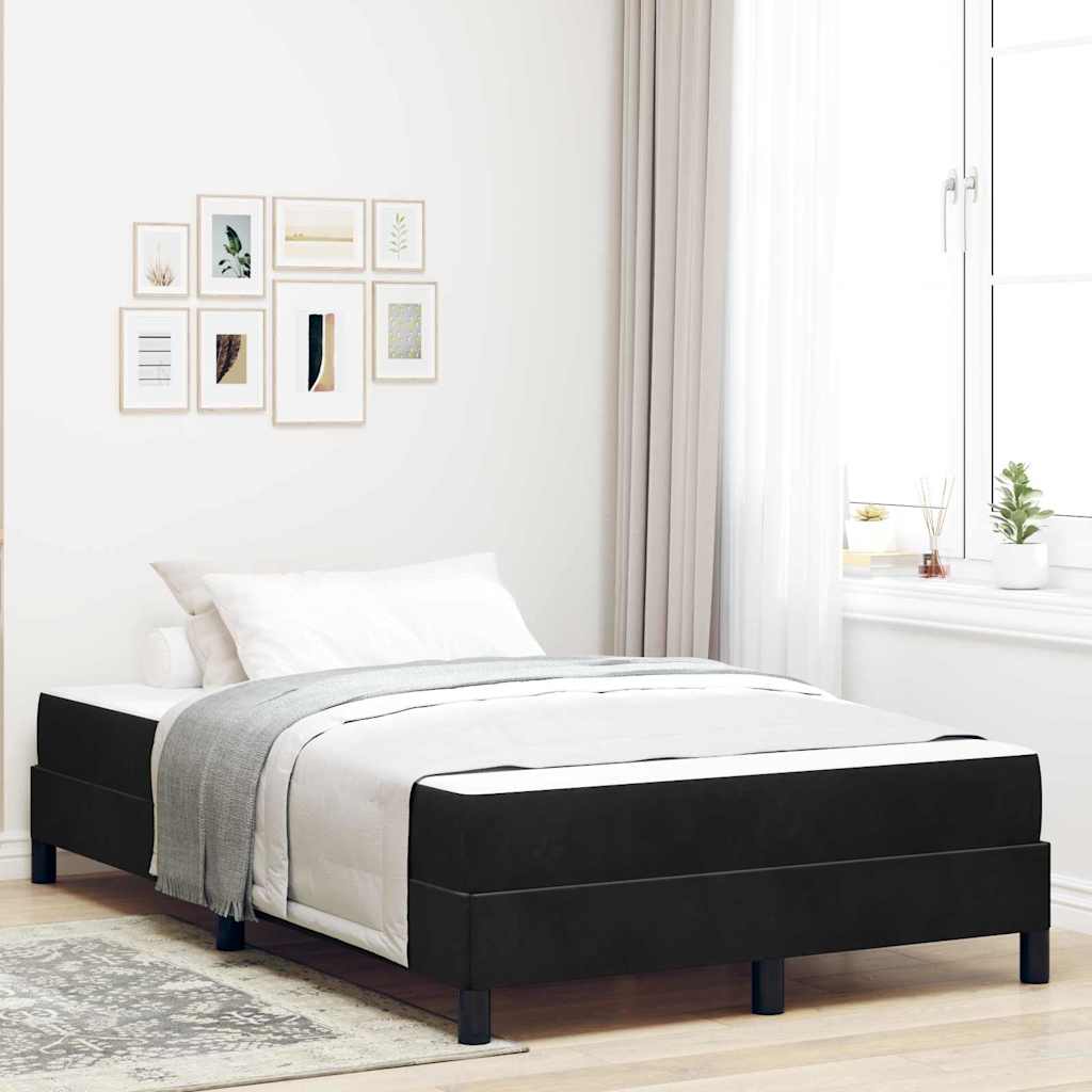 vidaXL Cama tipo Box Spring con colchón Negro 120 x 220 cm tela