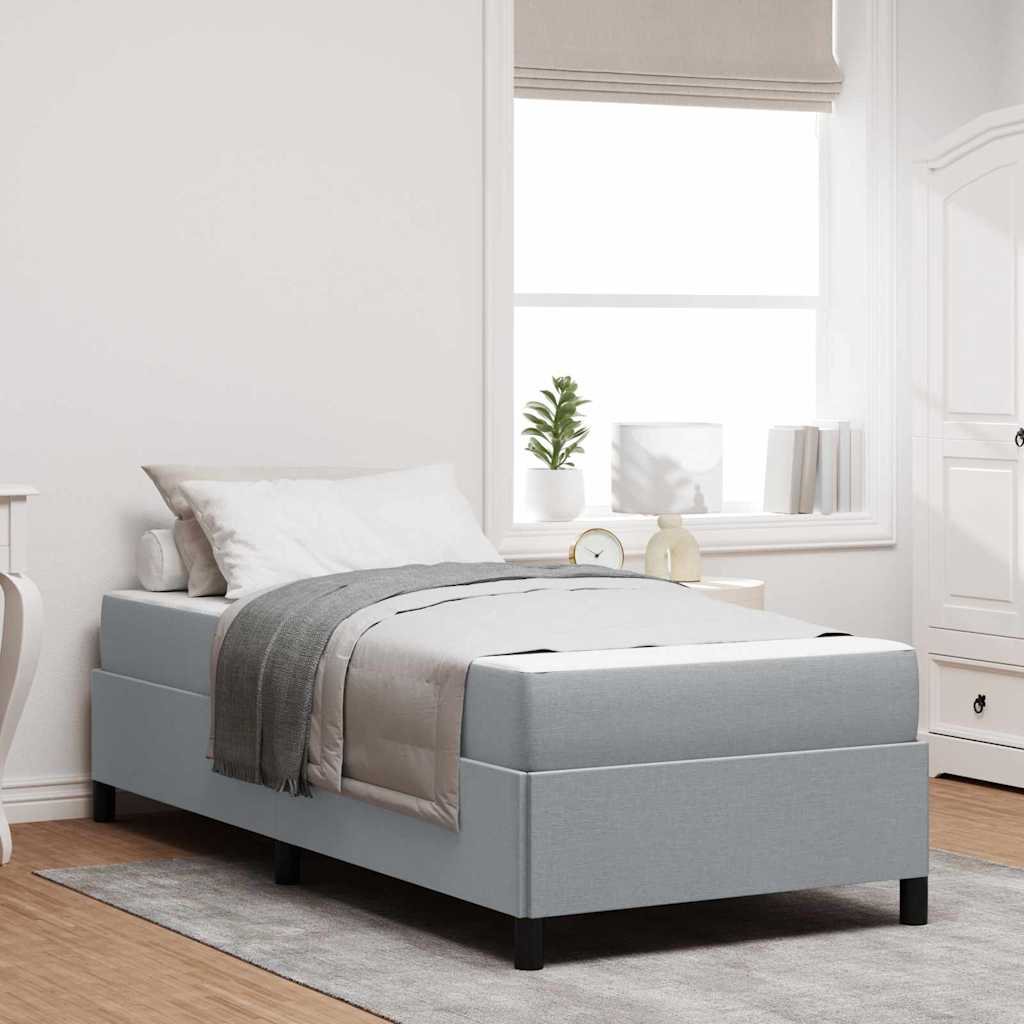 vidaXL Cama tipo Box Spring Gris Claro 90 x 200 cm tela