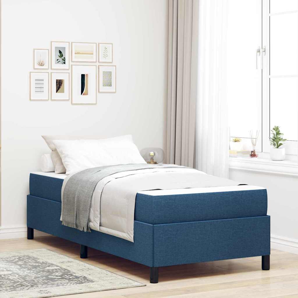 vidaXL Cama tipo Box Spring Azul 90 x 200 cm tela