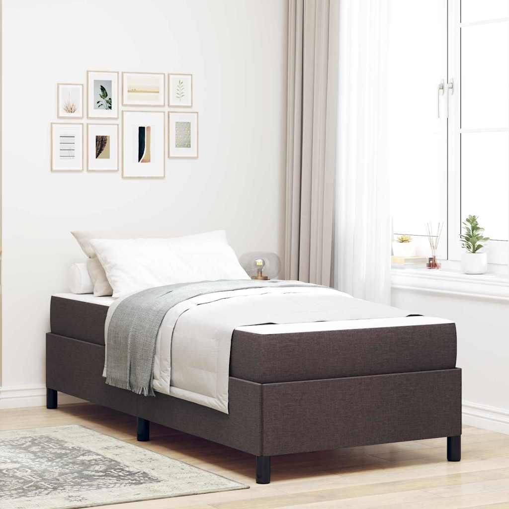 vidaXL Cama tipo Box Spring Marrón Oscuro 100 x 200 cm tela