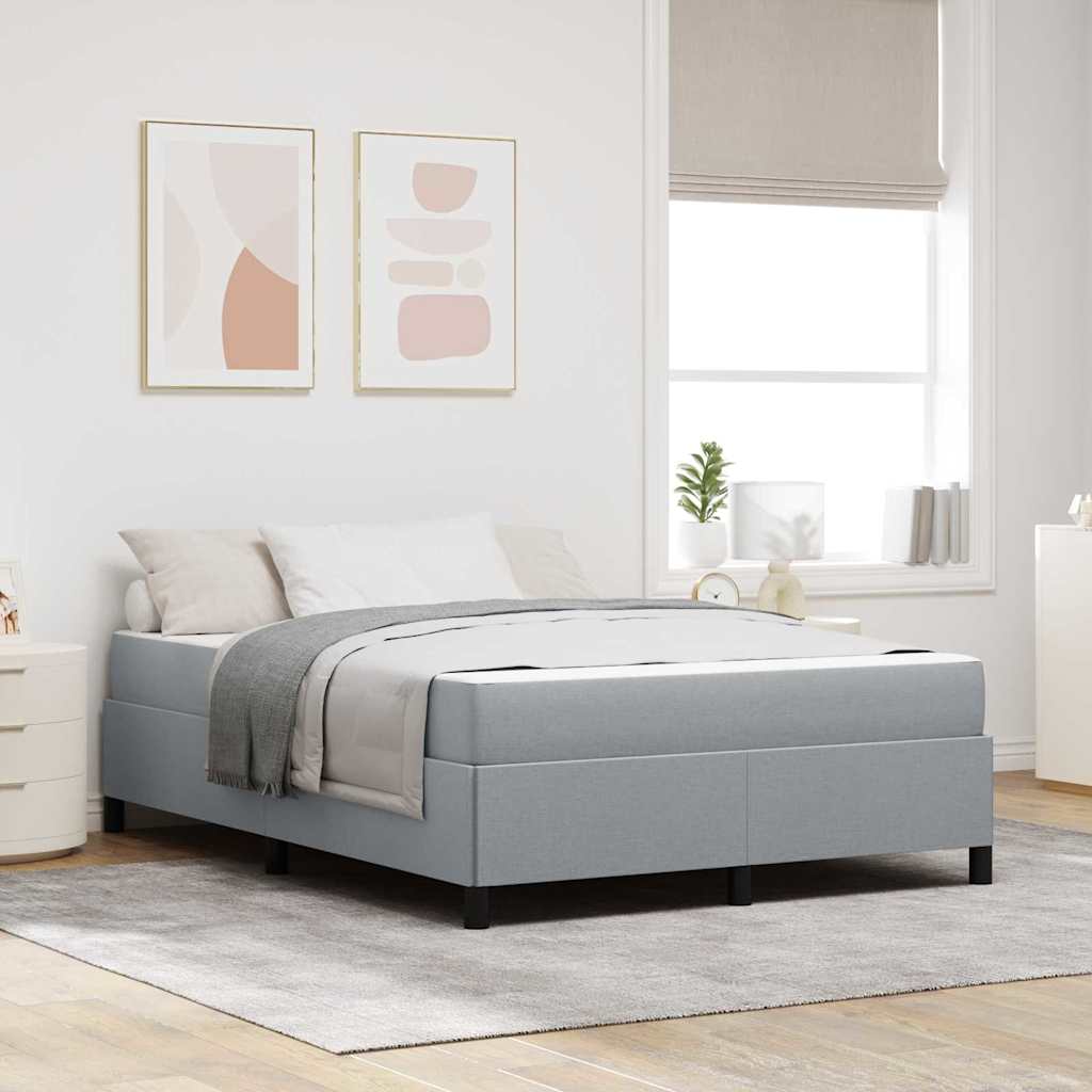 vidaXL Cama tipo Box Spring Gris Claro 140 x 190 cm tela