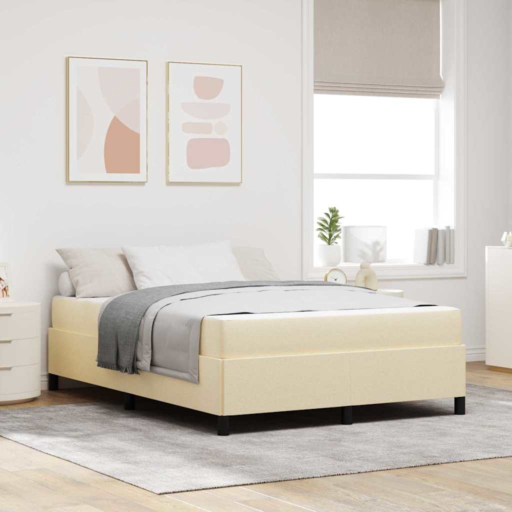 vidaXL Cama tipo Box Spring Crema 140 x 190 cm tela
