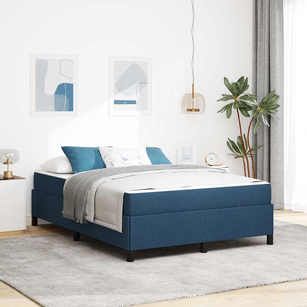 vidaXL Cama tipo Box Spring Azul 140 x 190 cm tela
