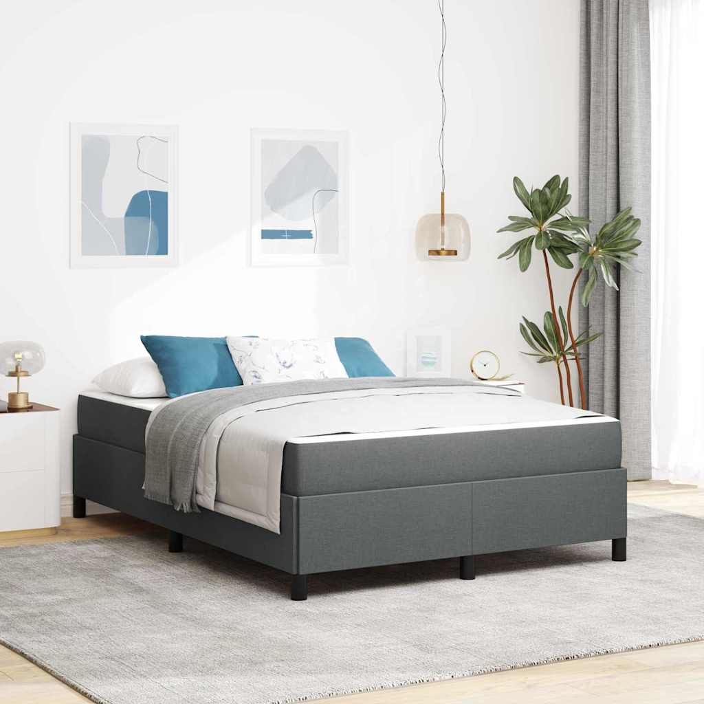 vidaXL Cama tipo Box Spring Gris oscuro 140 x 200 cm tela