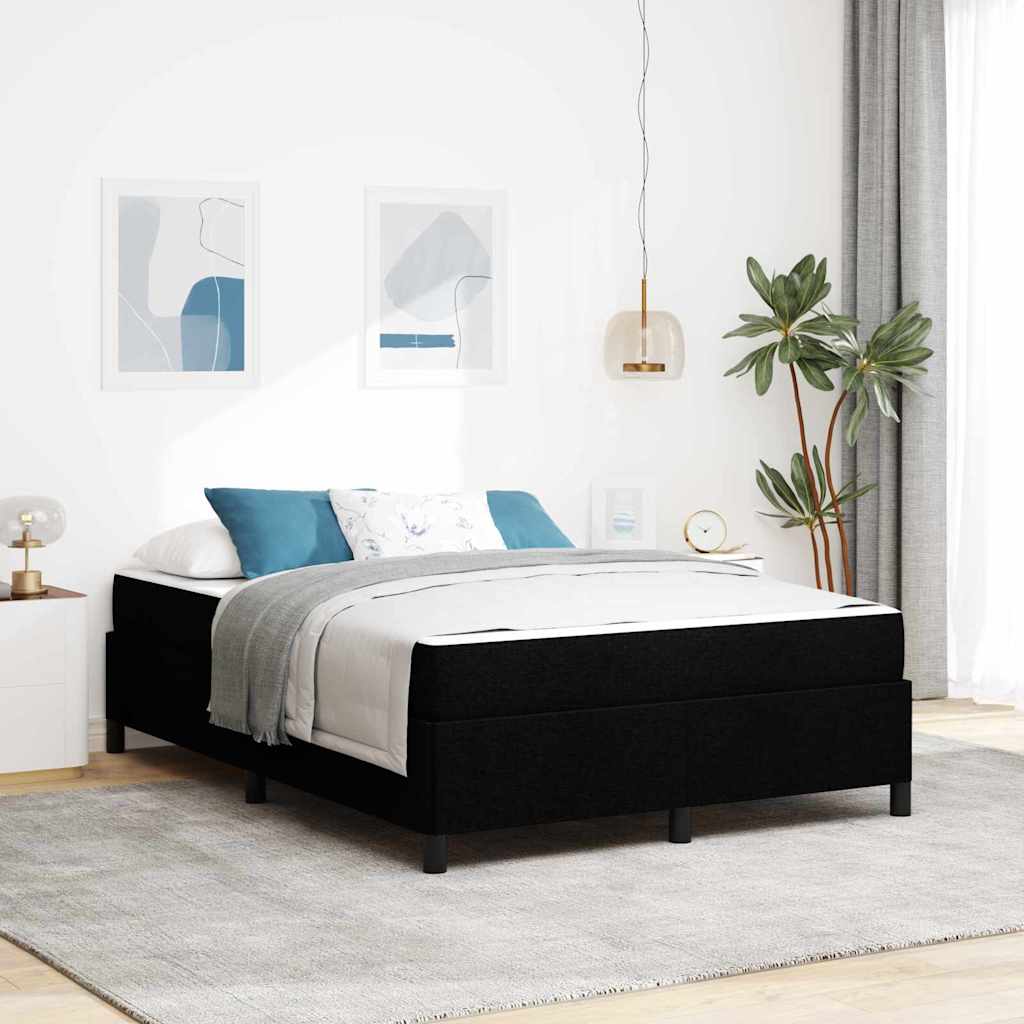 vidaXL Cama tipo Box Spring Negro 140 x 200 cm tela