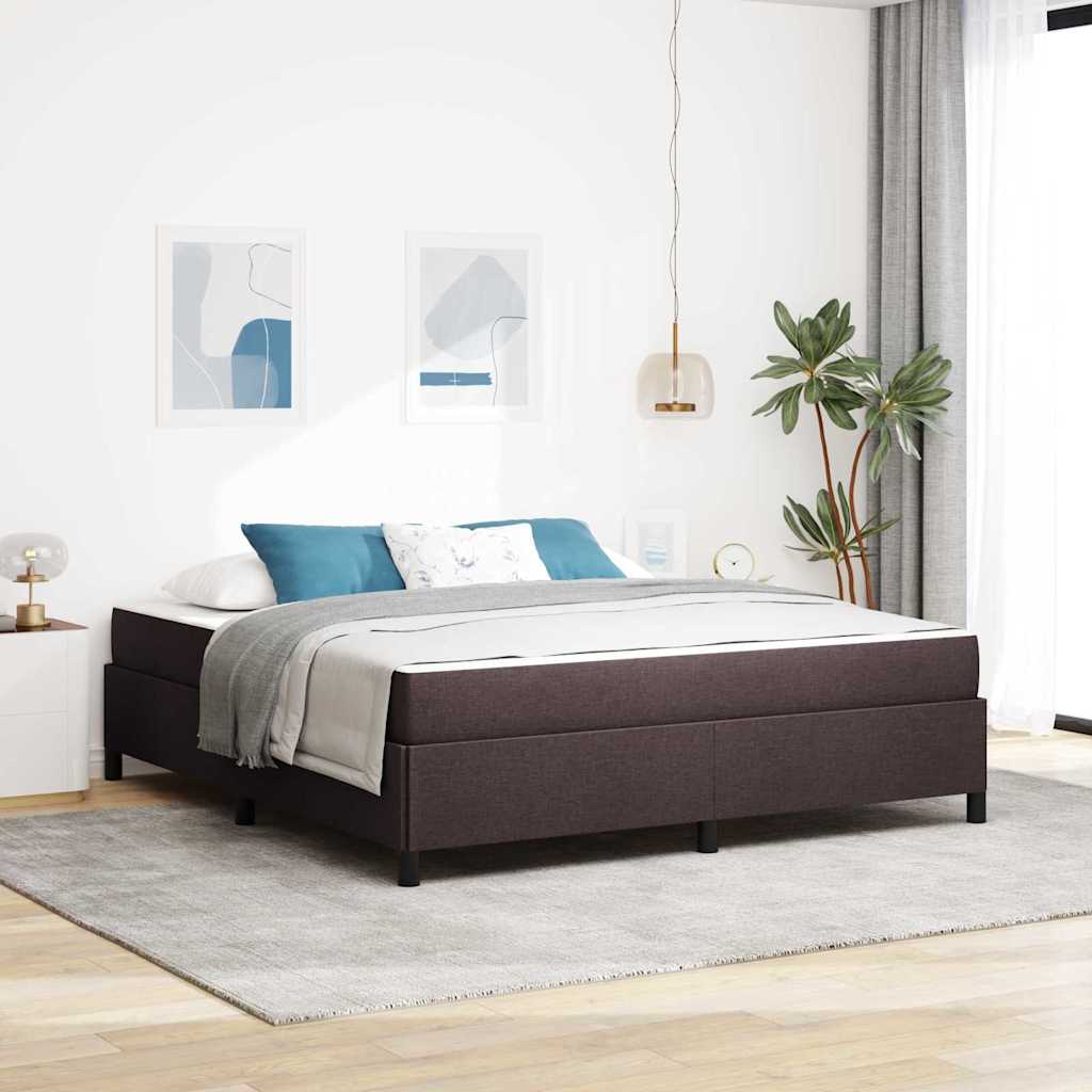 vidaXL Cama tipo Box Spring Marrón Oscuro 180 x 200 cm tela