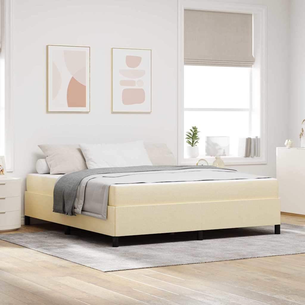 vidaXL Cama tipo Box Spring Crema 180 x 200 cm tela