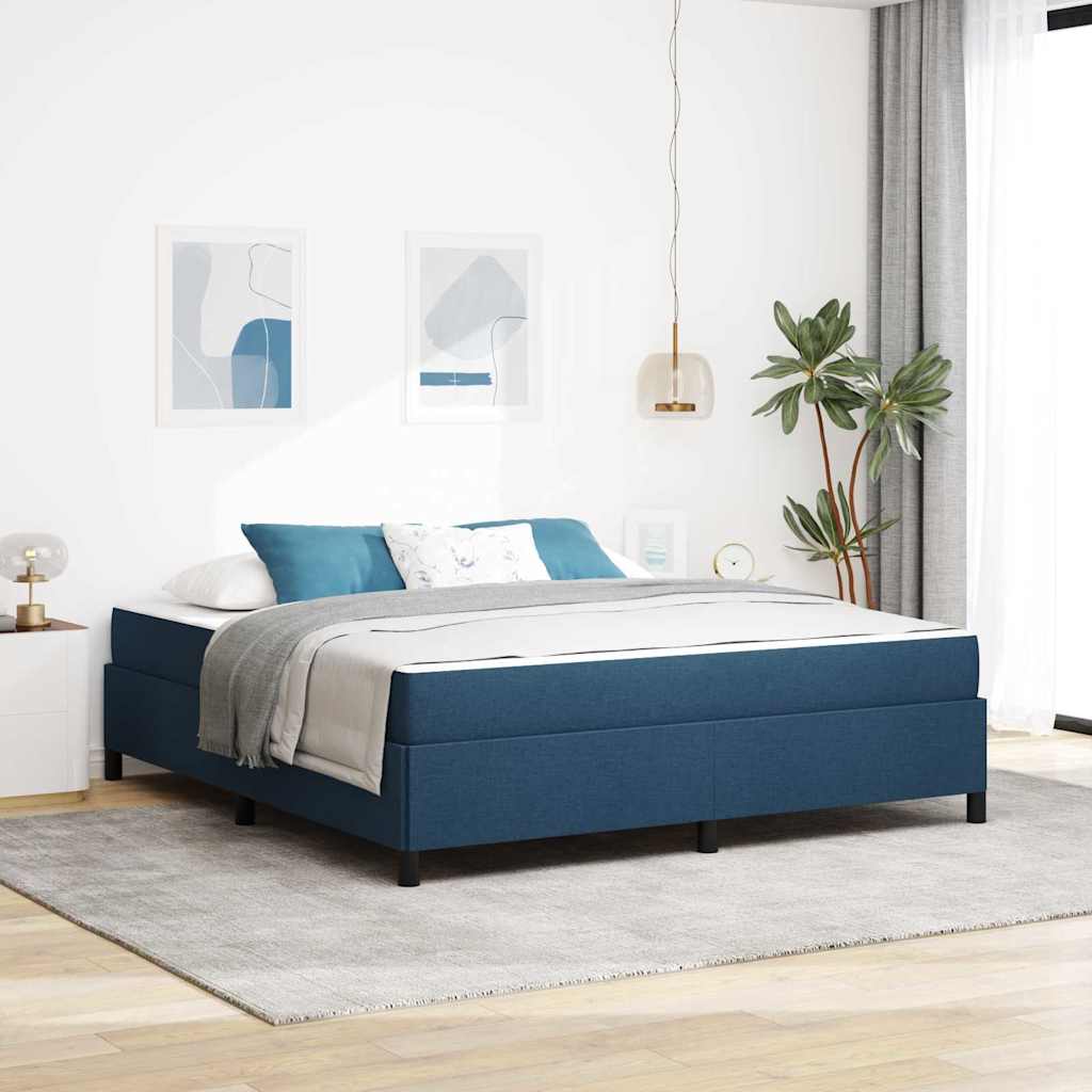 vidaXL Cama tipo Box Spring Azul 180 x 200 cm tela