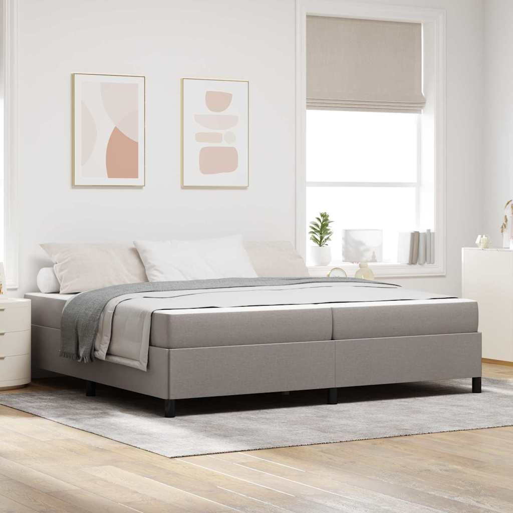 vidaXL Cama tipo Box Spring Taupé 200 x 200 cm tela