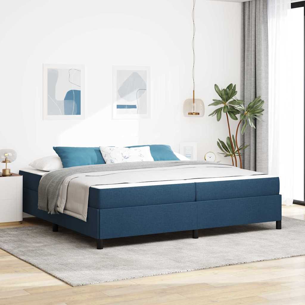 vidaXL Cama tipo Box Spring Azul 200 x 200 cm tela