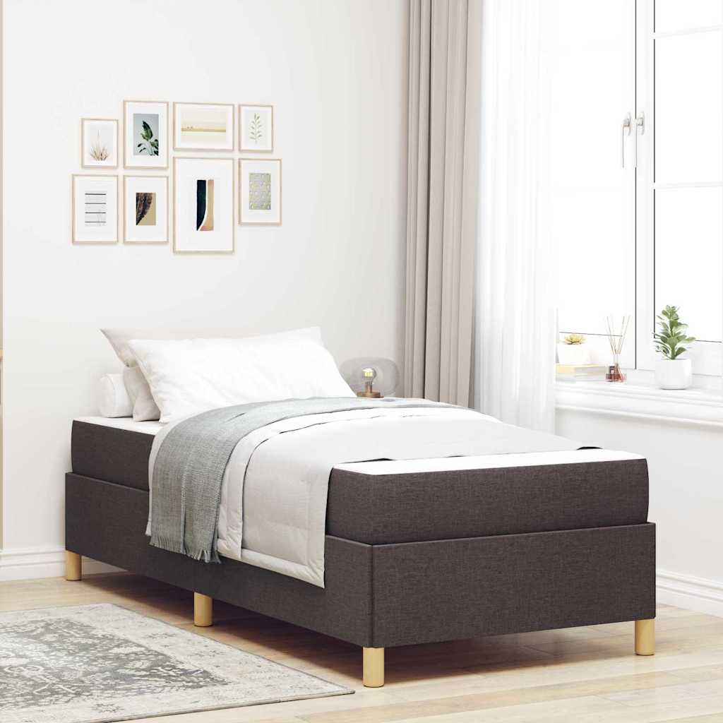 vidaXL Estructura de cama Marrón Oscuro 90 x 190 cm tela