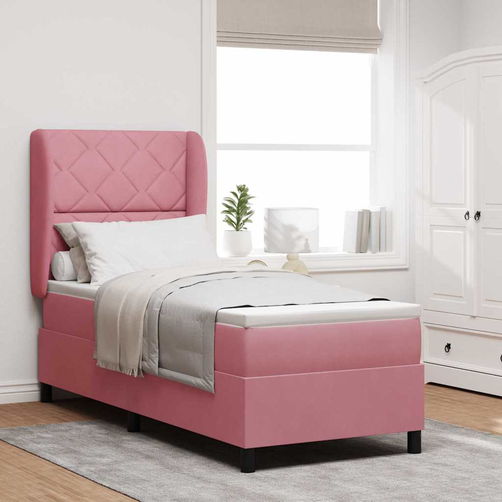 vidaXL Cama tipo Box Spring con cabecera Rosa 200 x 80 cm Terciopelo