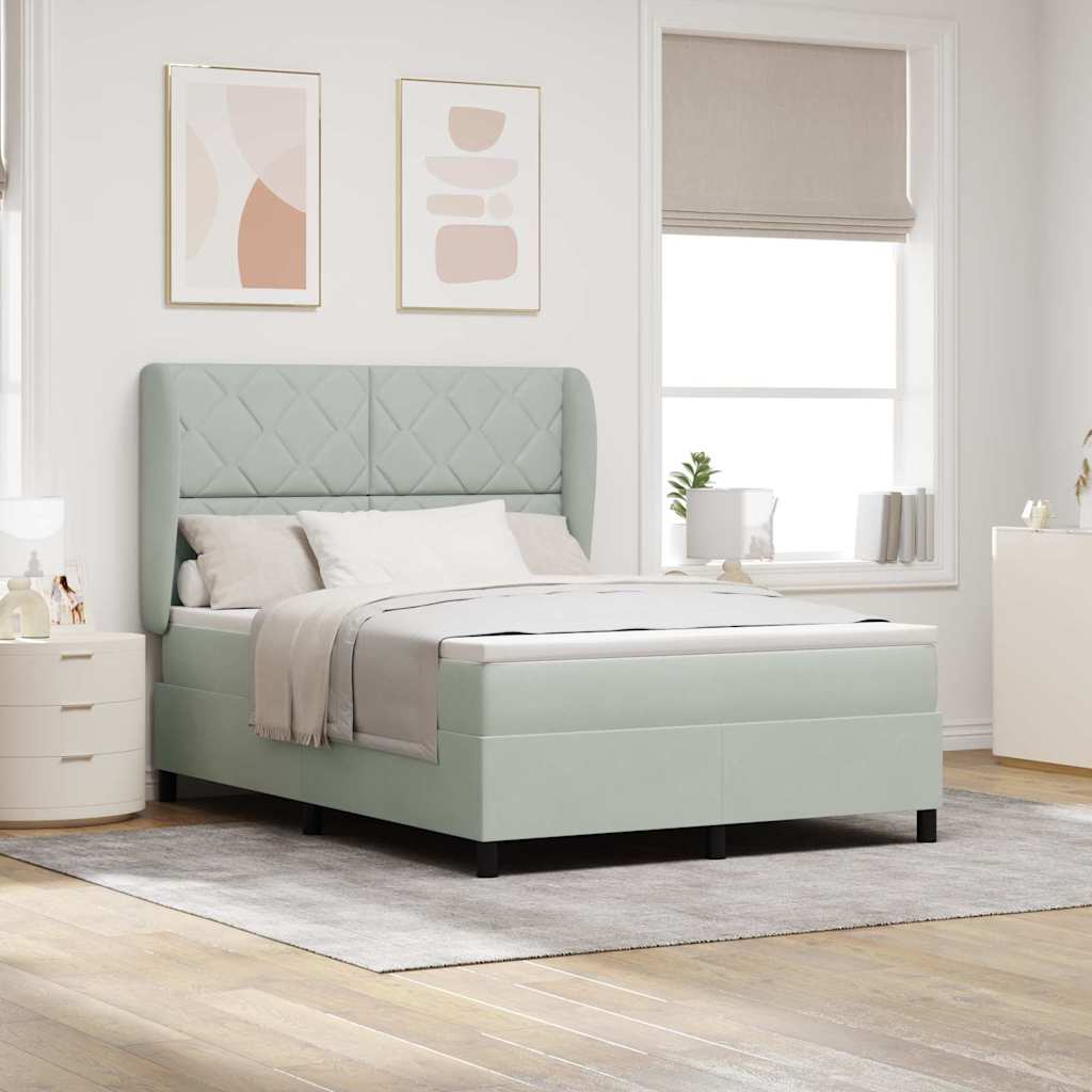 vidaXL Cama tipo Box Spring Manual Gris Claro 200 x 160 cm Terciopelo