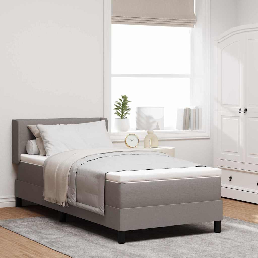 vidaXL Cama tipo Box Spring con cabecera Taupé 200 x 100 cm tela