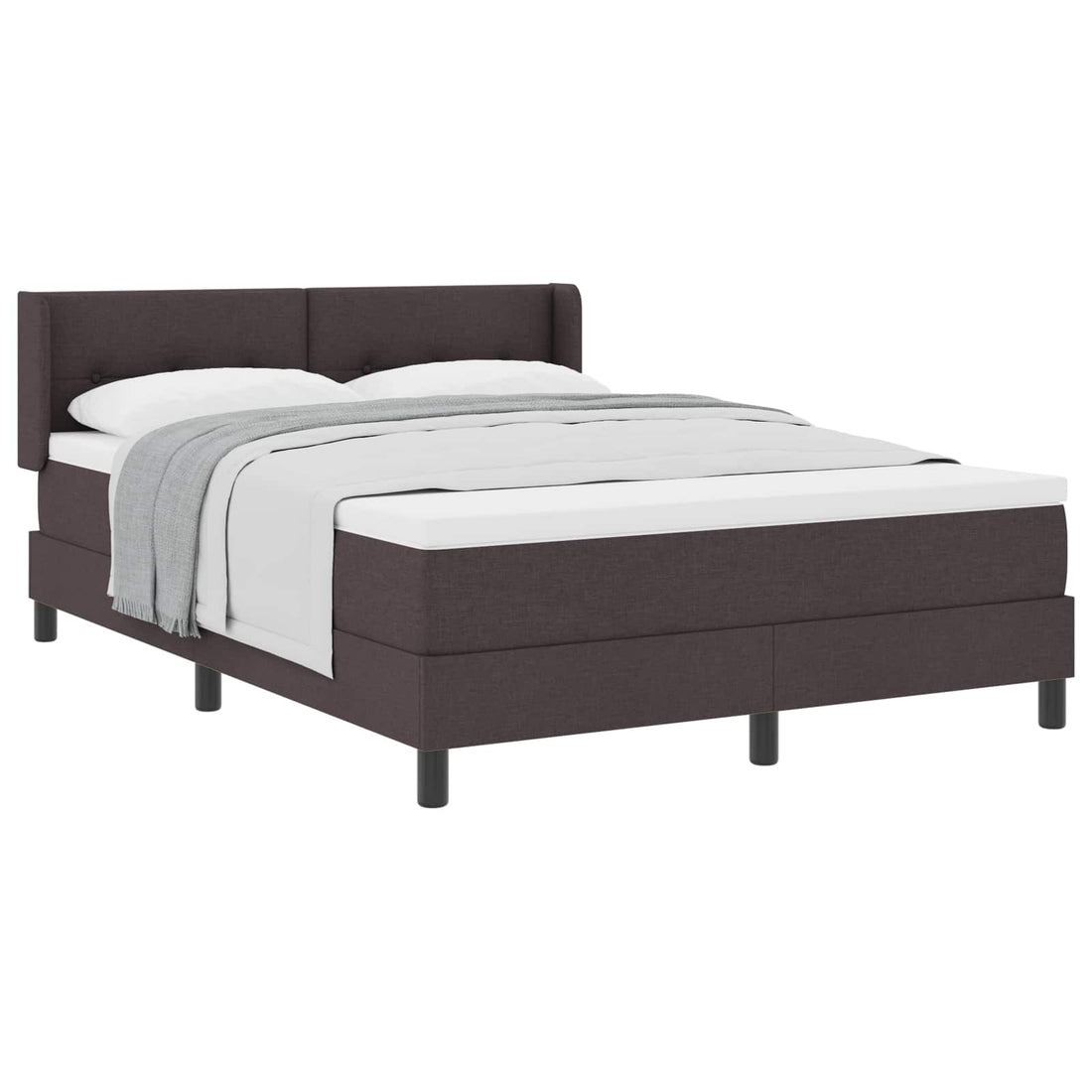 vidaXL Cama tipo Box Spring Manual Marrón Oscuro 200 x 160 cm tela