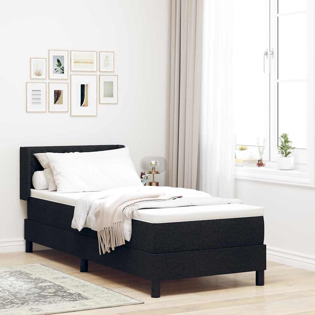 vidaXL Cama tipo Box Spring con cabecera Manual Negro 200 x 80 cm tela