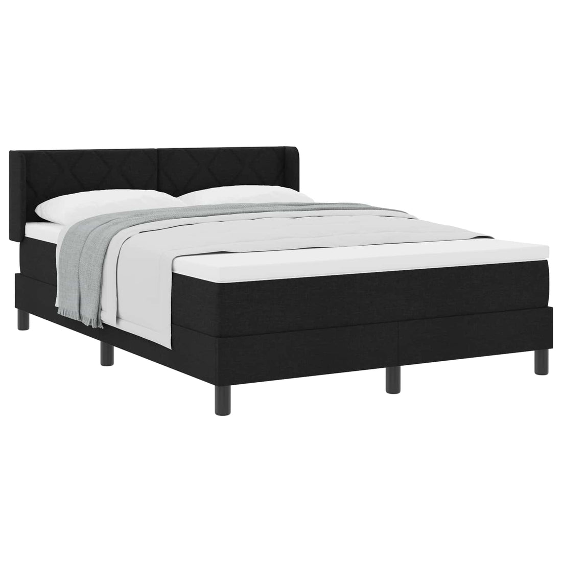 vidaXL Cama tipo Box Spring con cabecera Negro 200 x 160 cm tela