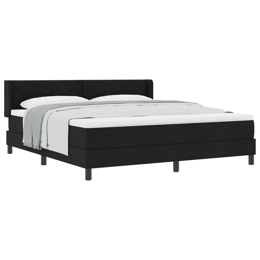 vidaXL Cama tipo Box Spring con cabecera Negro 200 x 180 cm tela