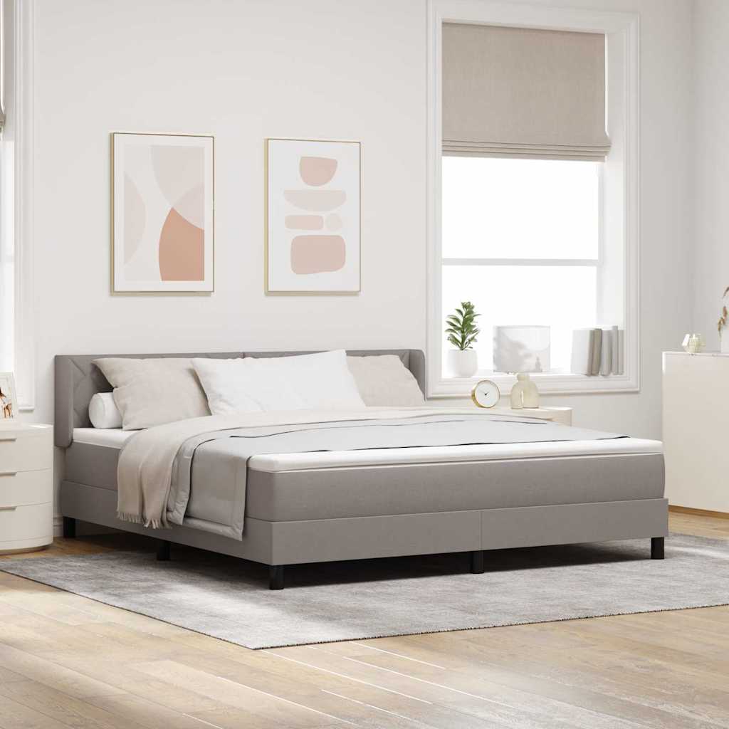 vidaXL Cama tipo Box Spring con cabecera Taupé 200 x 180 cm tela