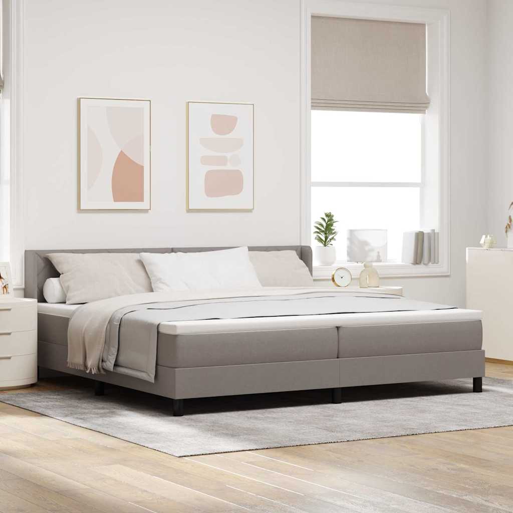 vidaXL Cama tipo Box Spring con cabecera Taupé 200 x 200 cm tela