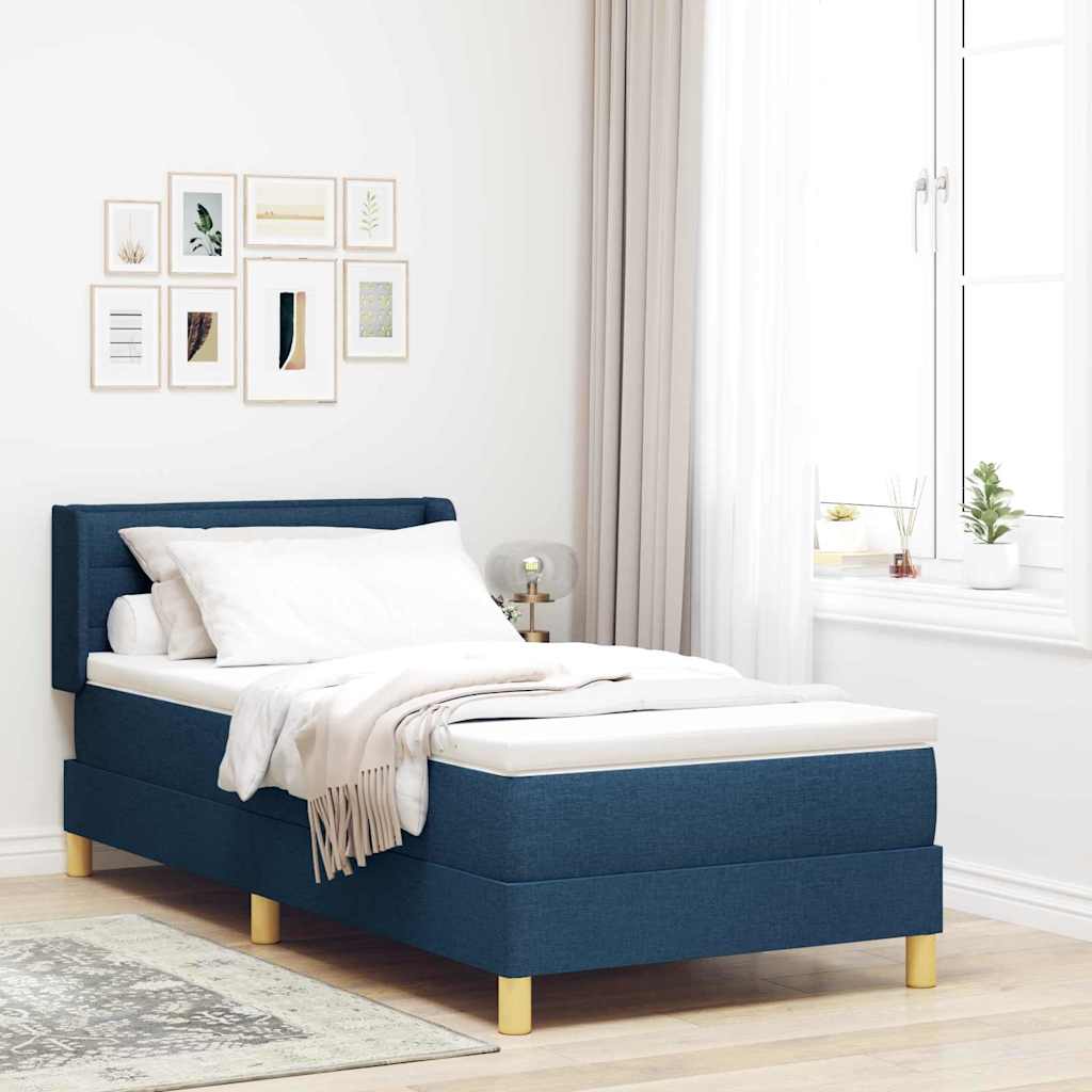 vidaXL Cama tipo Box Spring con colchón Azul 200 x 100 cm tela