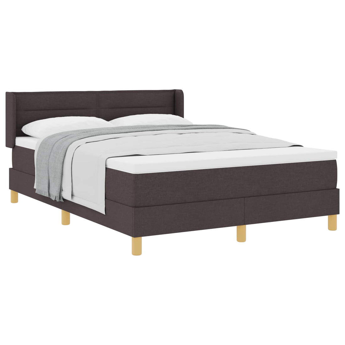 vidaXL Cama tipo Box Spring Marrón Oscuro 200 x 140 cm tela