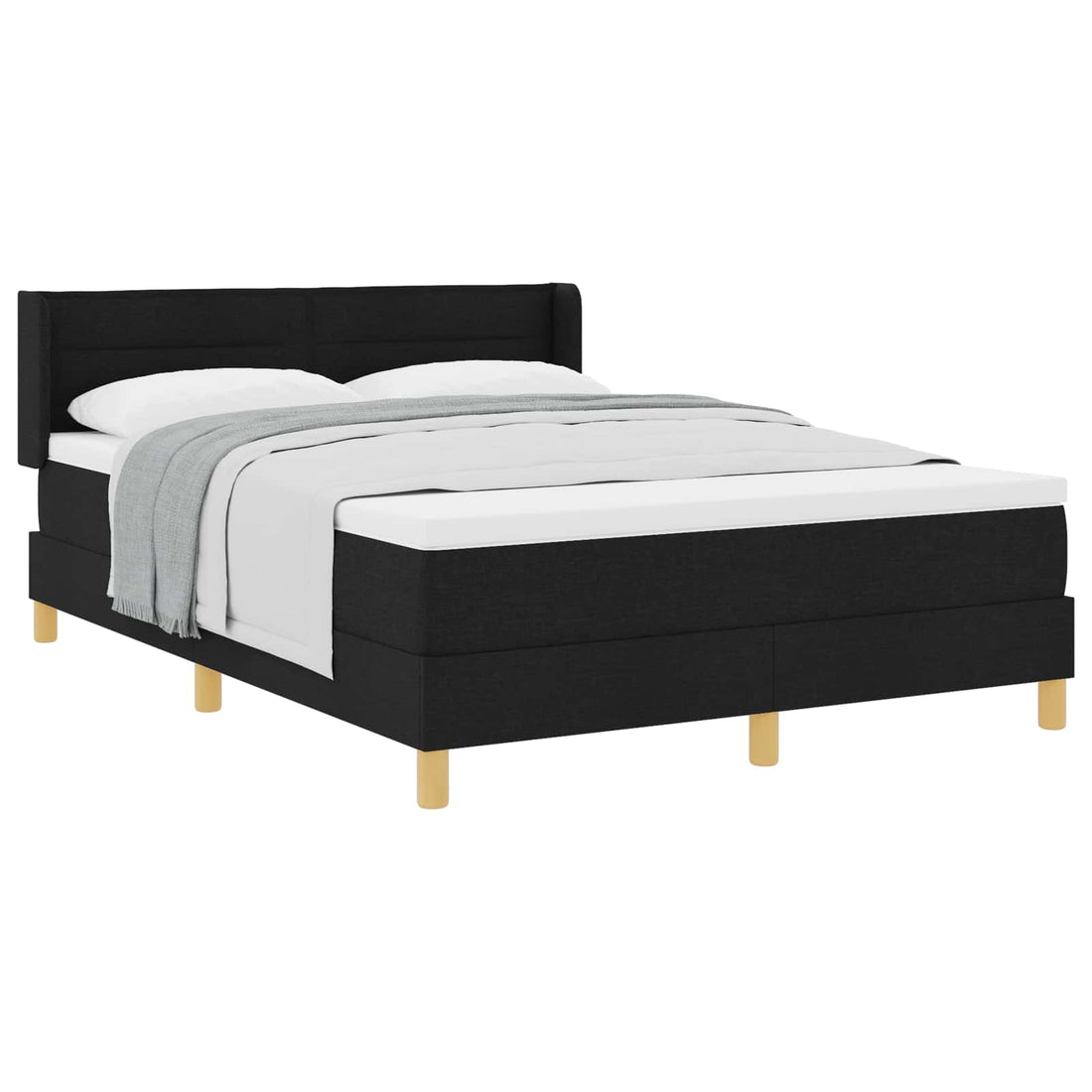 vidaXL Cama tipo Box Spring con colchón Negro 200 x 160 cm tela