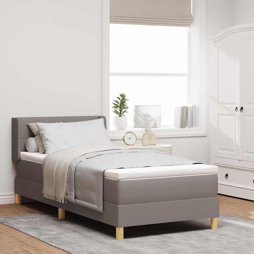 vidaXL Cama tipo Box Spring con cabecera Manual Taupé 190 x 90 cm tela