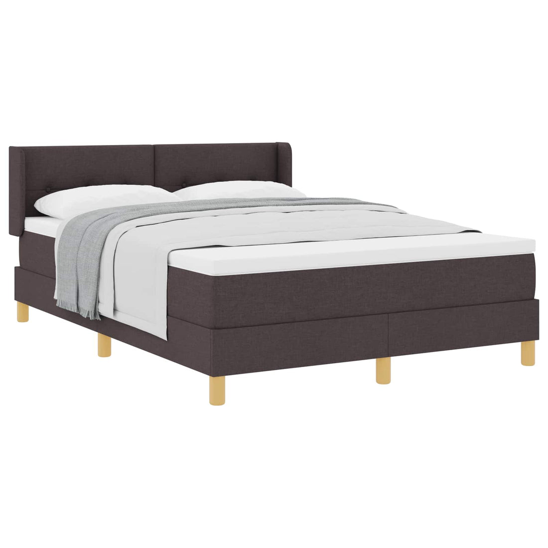vidaXL Cama tipo Box Spring Manual Marrón Oscuro 200 x 160 cm tela