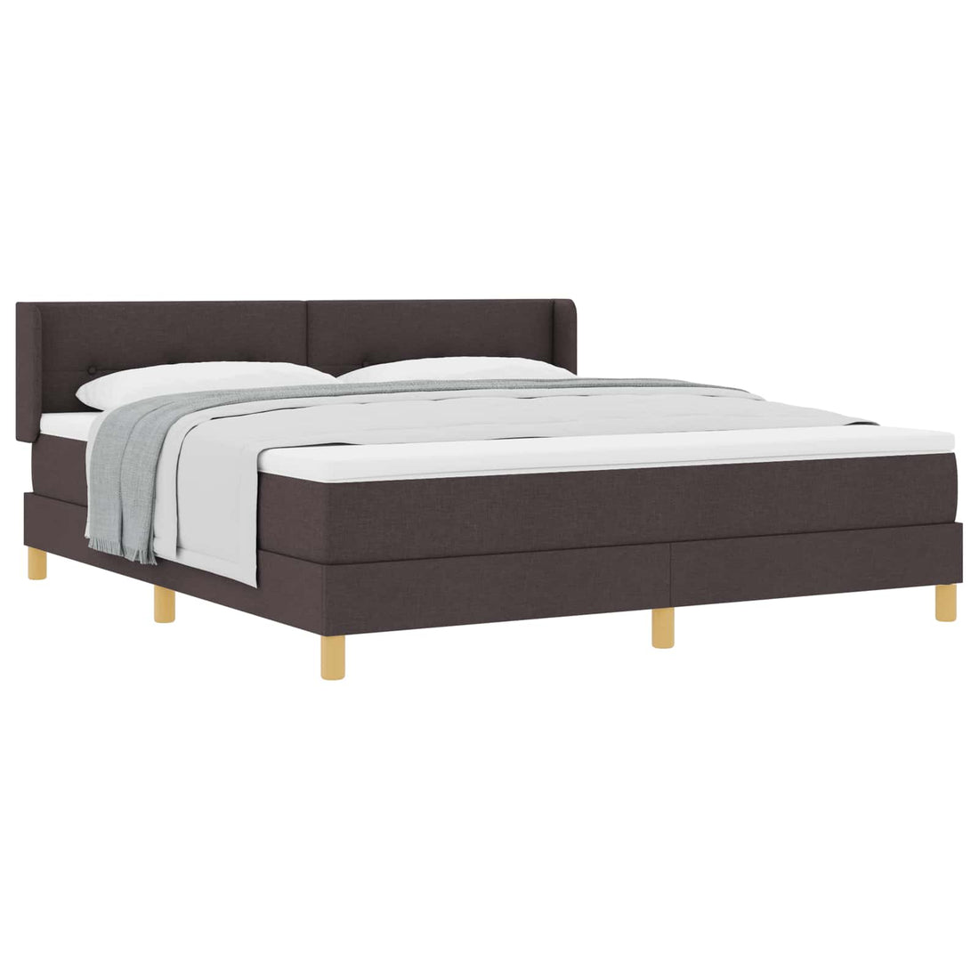 vidaXL Cama tipo Box Spring Manual Marrón Oscuro 200 x 180 cm tela