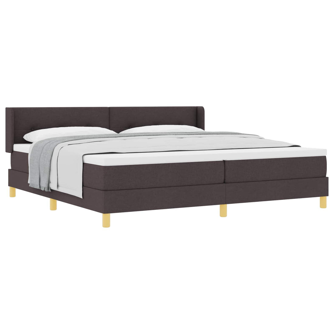 vidaXL Cama tipo Box Spring Manual Marrón Oscuro 200 x 200 cm tela