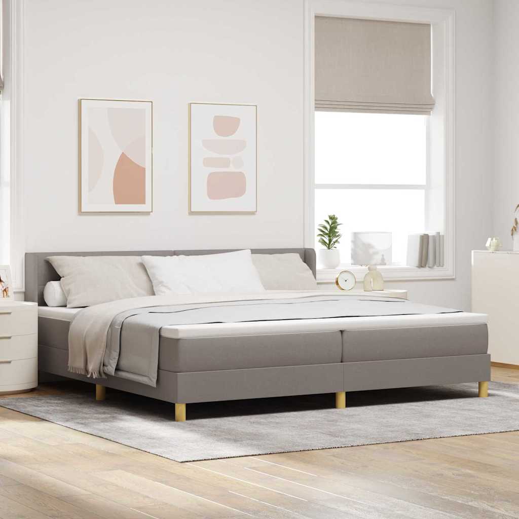 vidaXL Cama tipo Box Spring con cojín Manual Taupé 200 x 200 cm tela